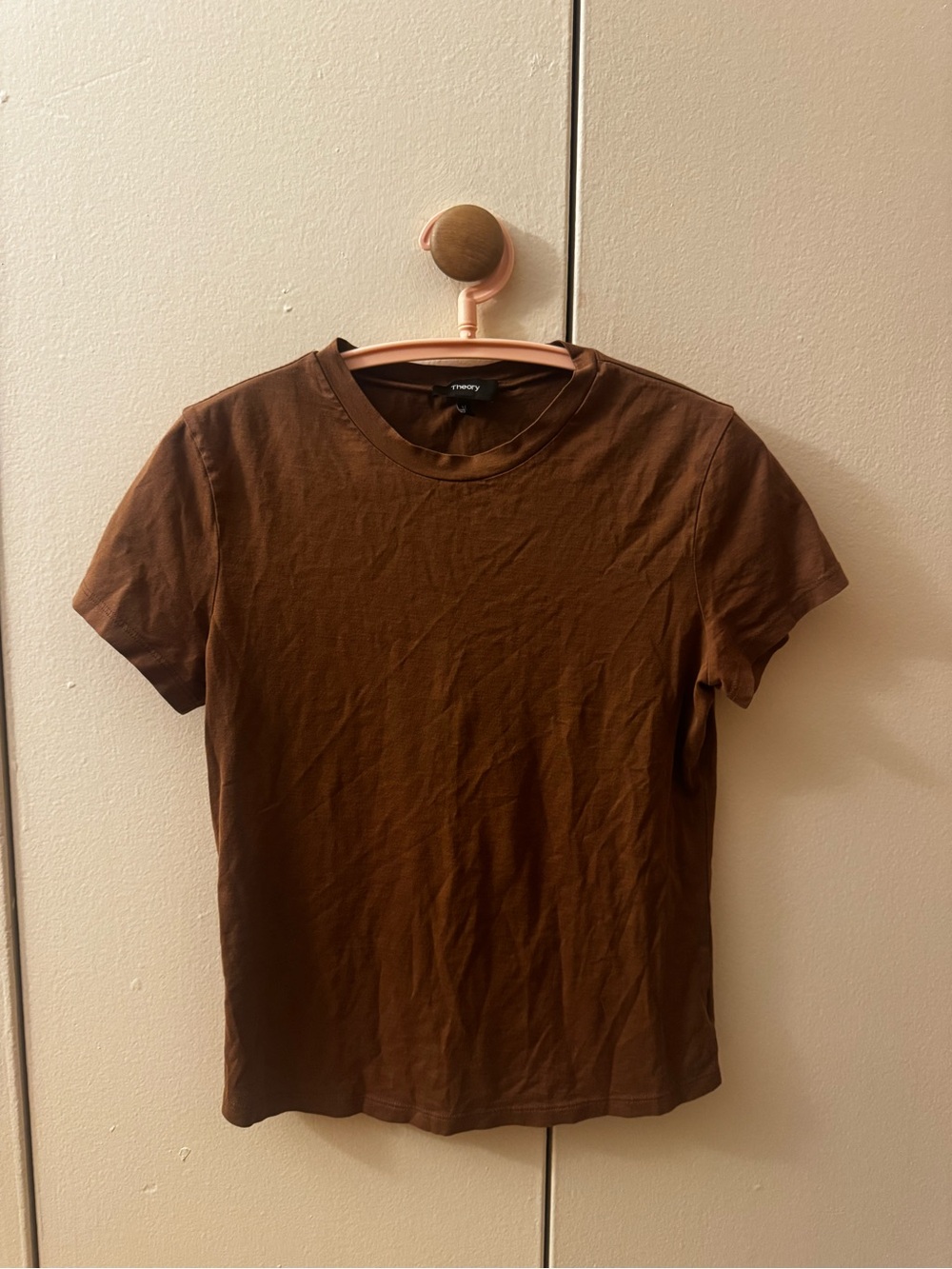 Theory Brown Short Sleeve Crewneck Tee - Women